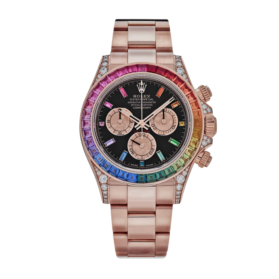 Daytona com mostrador preto e bisel em safira, 40 mm