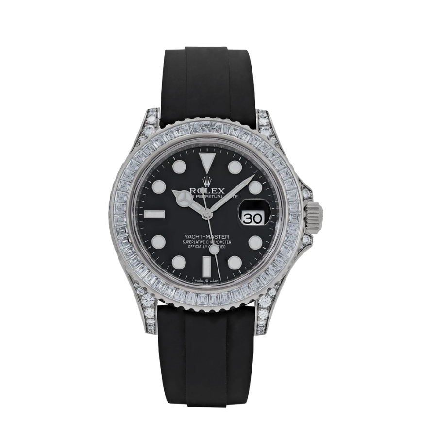 Mostrador Yacht-Master com bisel cravejado de diamantes, 42 mm