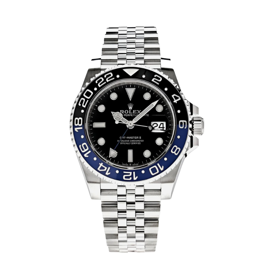 GMT-Master II Batman em aço inoxidável com mostrador preto, 40 mm