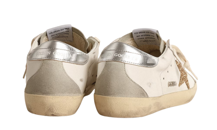 Estrela Branca Cinza Dourada Glitter