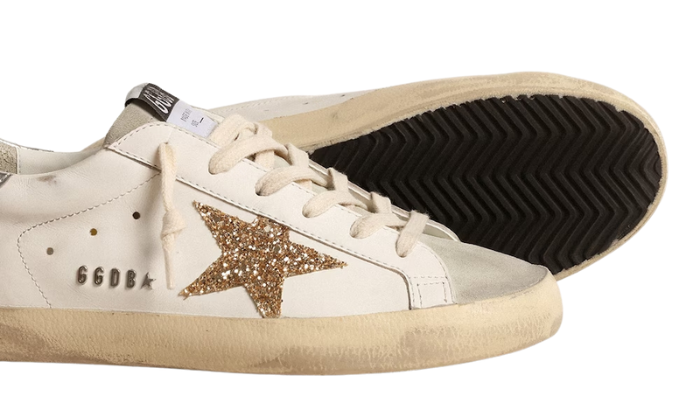 Estrela Branca Cinza Dourada Glitter