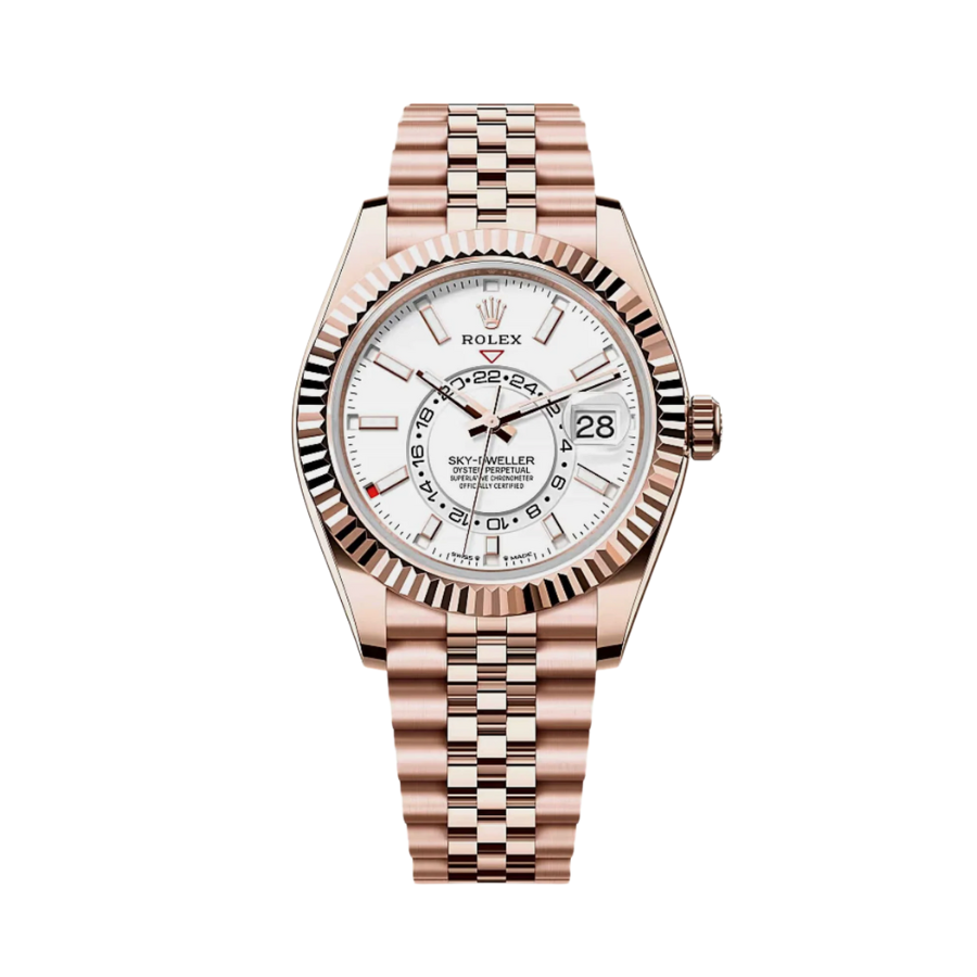 Sky-dweller com mostrador branco e caixa Jubilee de 42 mm
