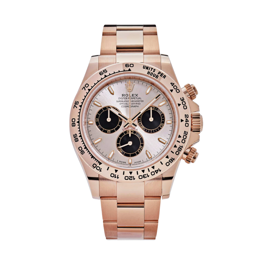 Daytona com mostrador em ouro rosa e efeito raios de sol, 40 mm