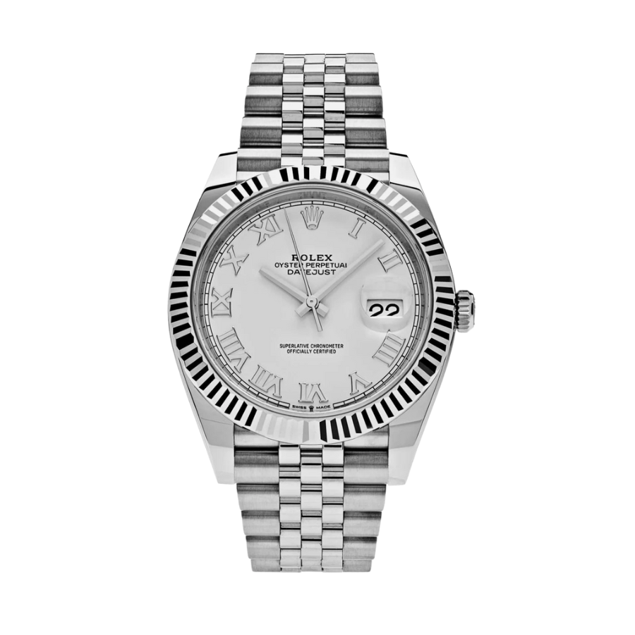 Data juststeel mostrador branco 41mm