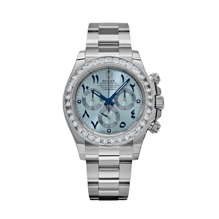 Daytona com mostrador azul gelo e algarismos árabes, 40 mm