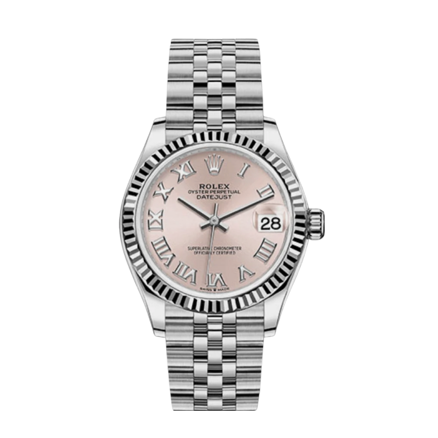 Relógio Date Just para mulher com mostrador rosa, 31 mm