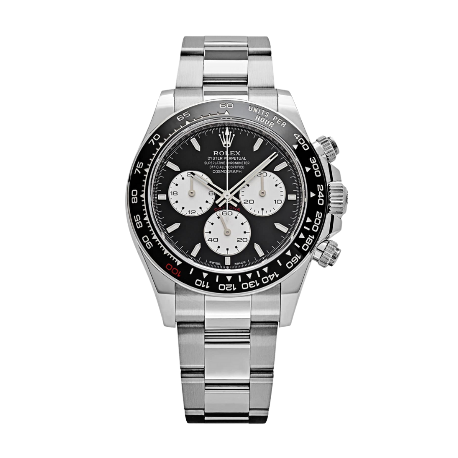 Daytona em ouro branco com mostrador preto, 40 mm