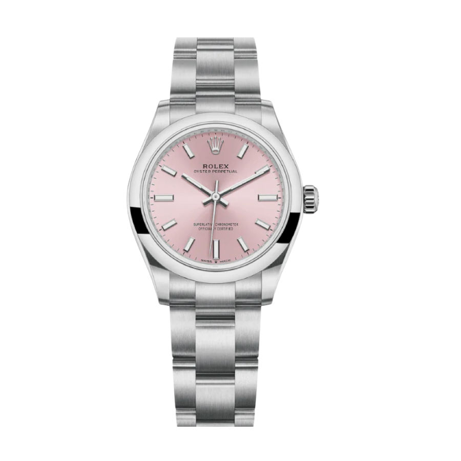 Oyster Perpetual com mostrador rosa, 31 mm