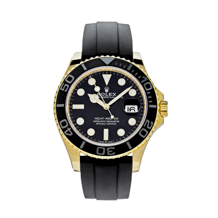 Yacht-master em ouro amarelo com mostrador preto, 42 mm