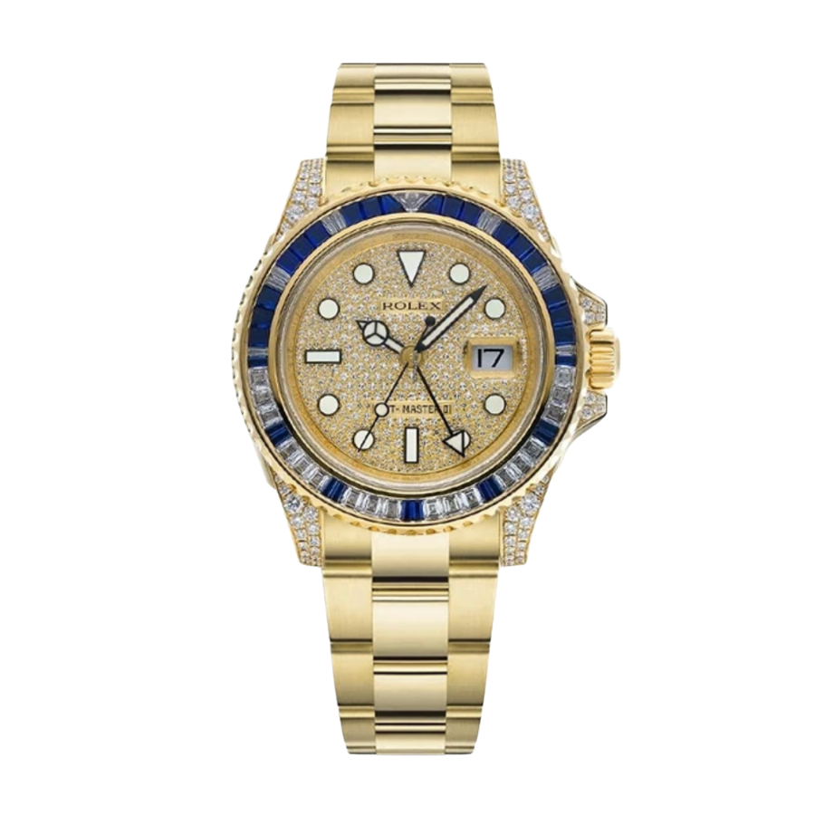 GMT-Master II com mostrador em ouro amarelo, 40 mm