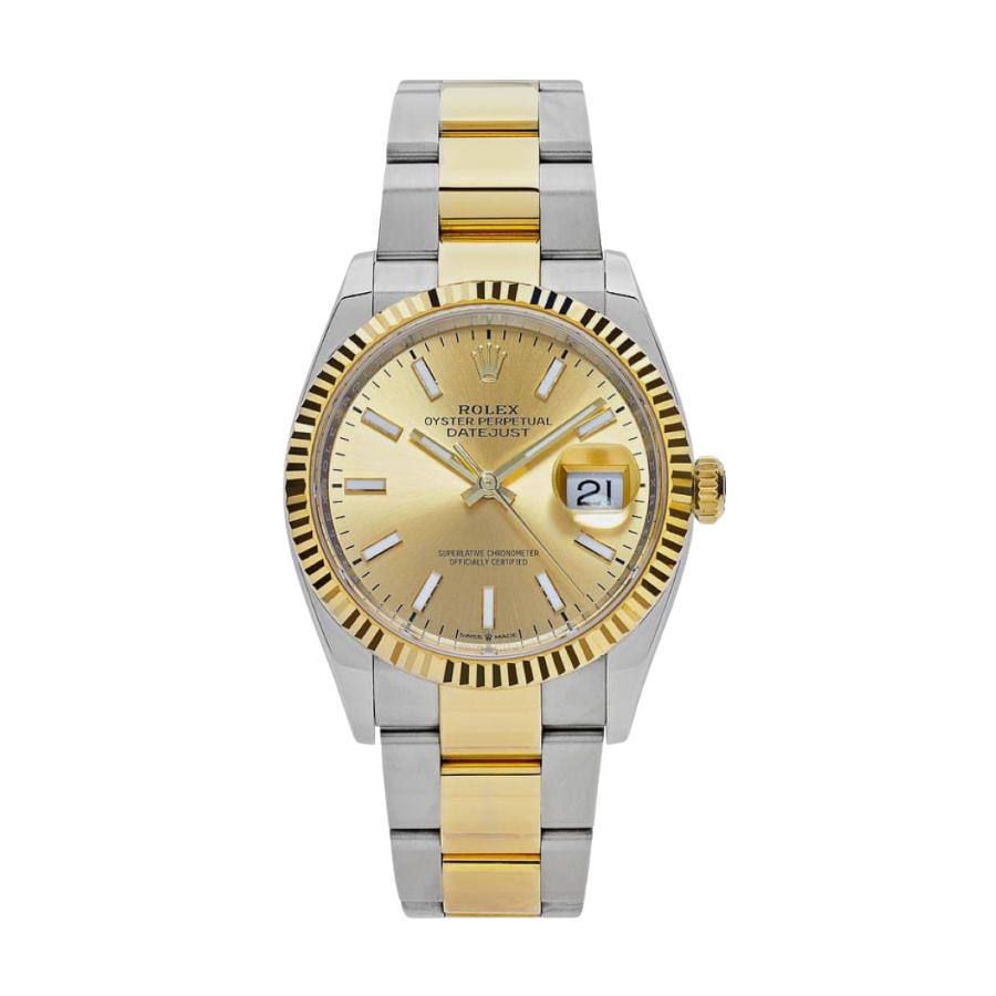 Datejust com mostrador champanhe em ouro amarelo, 41 mm
