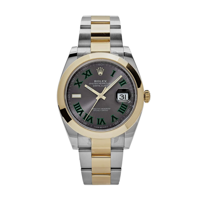 Date just wimbledon yellow gold state dial 41mm