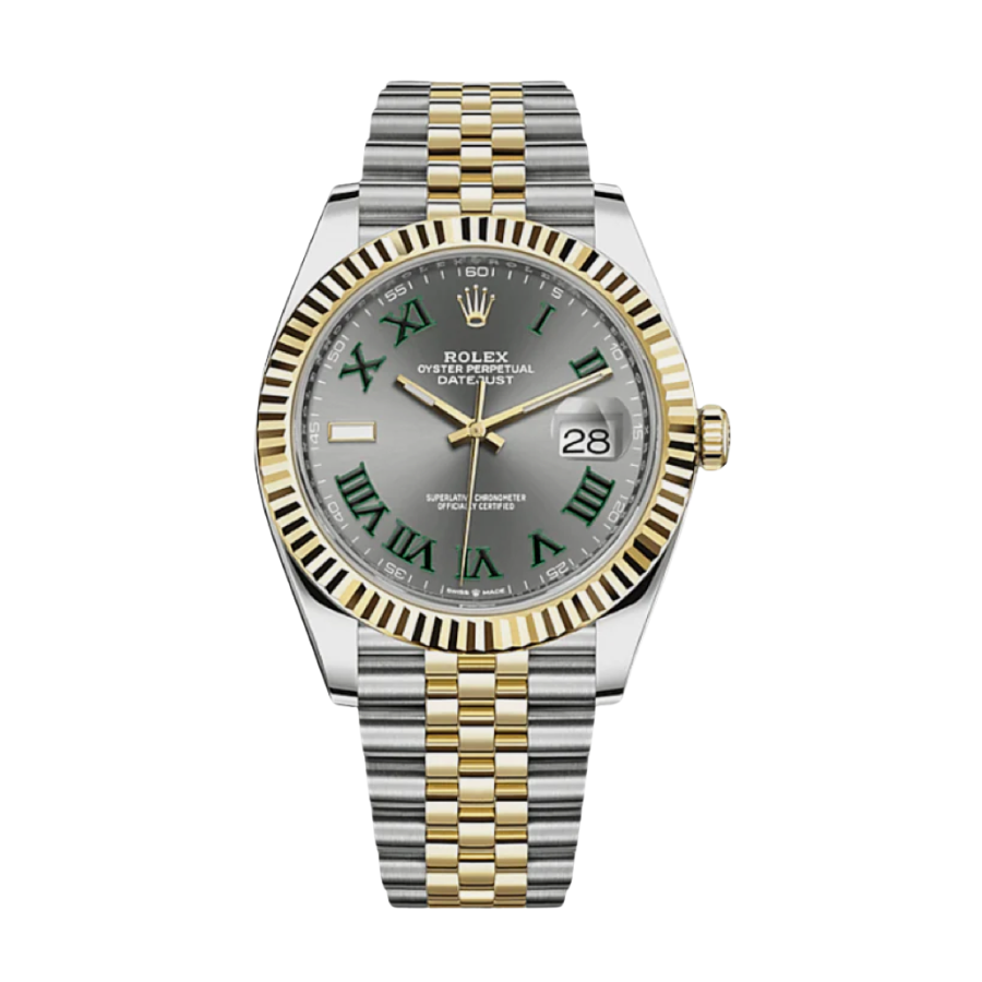 Datejust Wimblendon em ouro amarelo com mostrador cinzento ardósia, 41 mm