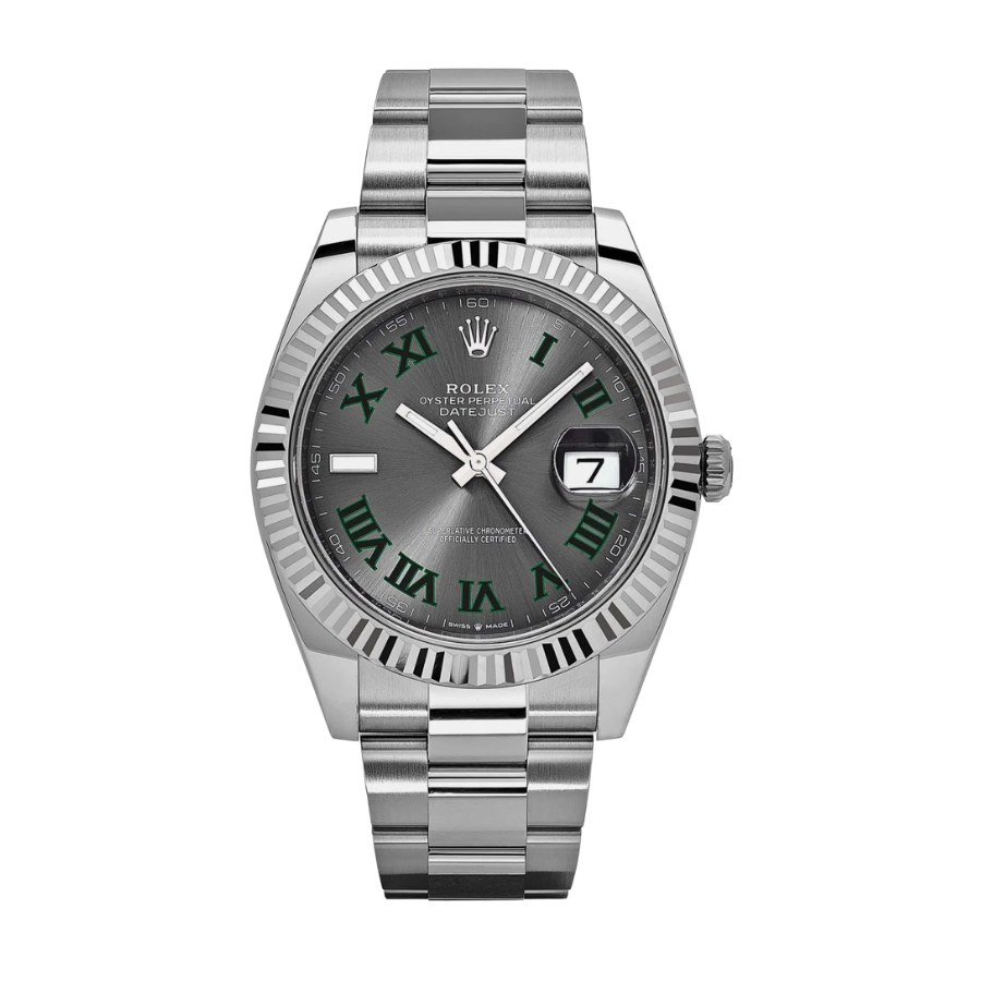 Datejust Wimbledon com mostrador em ardósia de 41 mm
