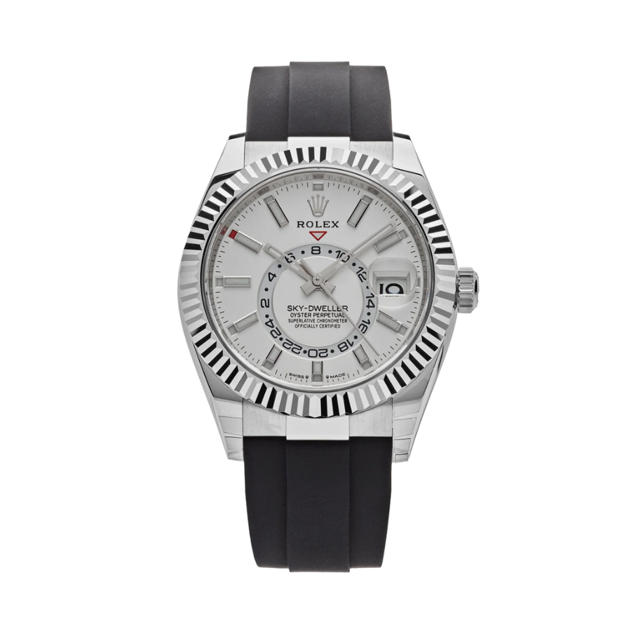 Sky-dweller white dial oysterflex 42mm