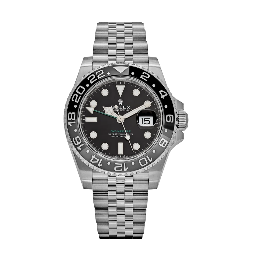 Gmt-master ii bruce wayne stainless black dial 40mm