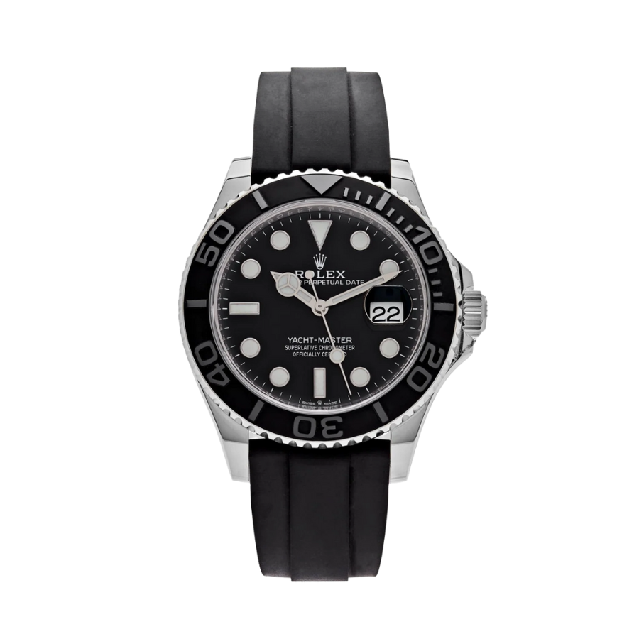Yacht-master em ouro branco com mostrador preto, 42 mm