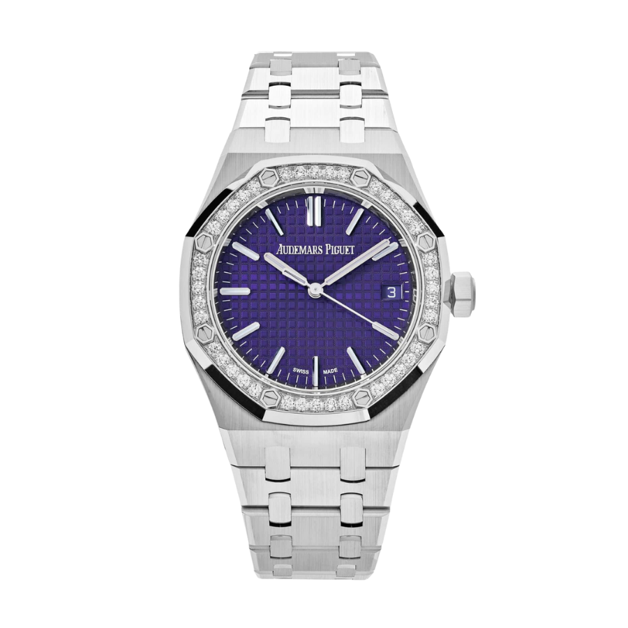 Royal Oak em ouro branco com mostrador roxo