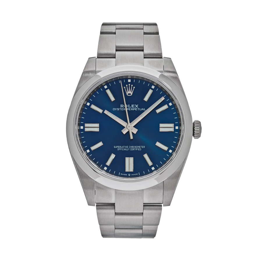 Oyster Perpetual com mostrador azul brilhante de 41 mm