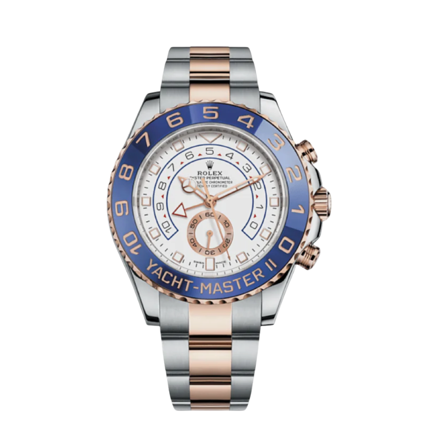 Yacht-master ouro rosa com mostrador branco 44mm