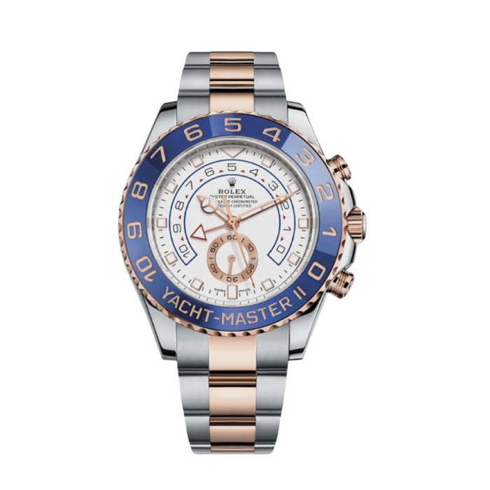 Yacht-master ouro rosa com mostrador branco 44mm
