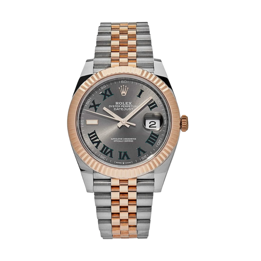 Datejust com mostrador Wimbledon em ouro rosa, 41 mm