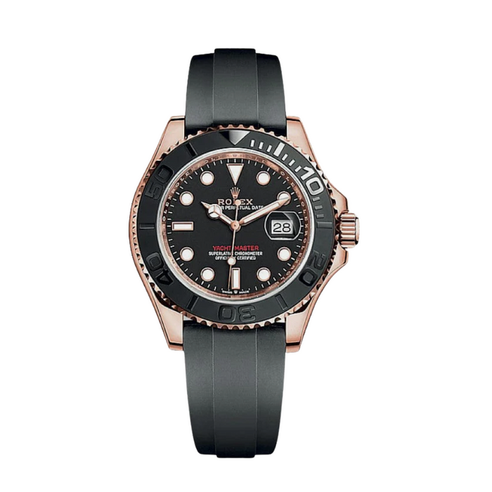 Yacht-master ouro rosa com mostrador preto 37mm
