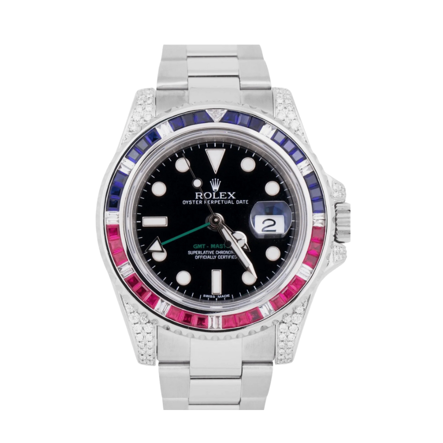 GMT-Master II em ouro branco com mostrador preto, 40 mm