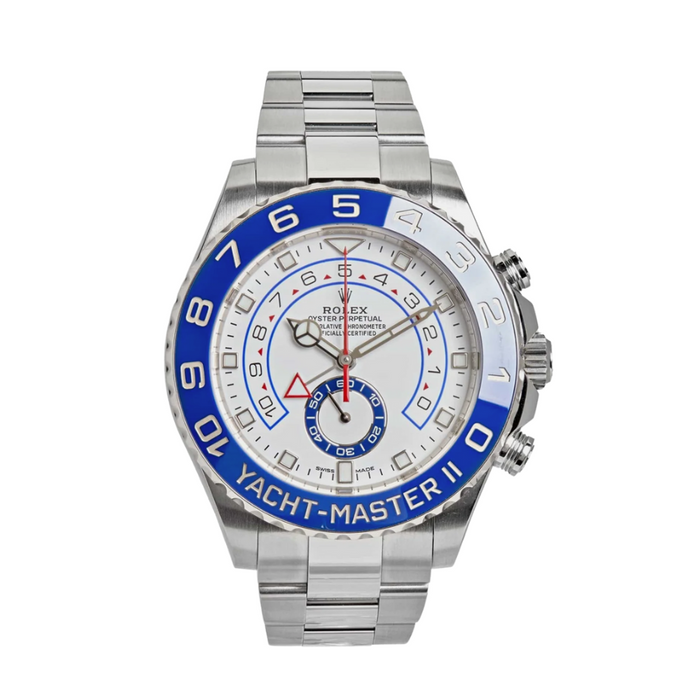 Yacht-master Mercedes ponteiro mostrador branco 44mm