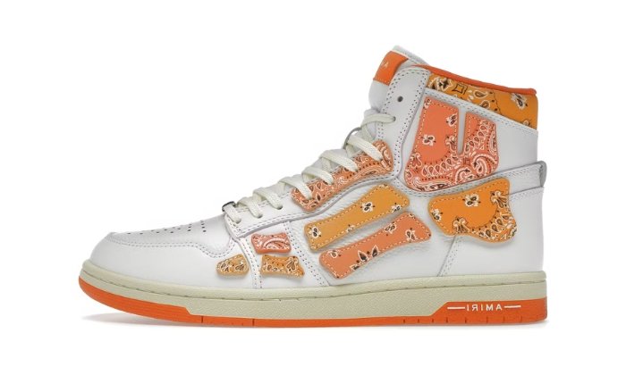 Bandana branca e laranja