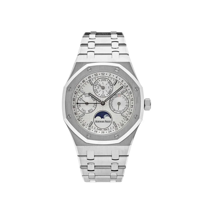 Royal Oak Calendário Perpétuo 26574ST.OO.1220ST.01 Aço Mostrador Branco