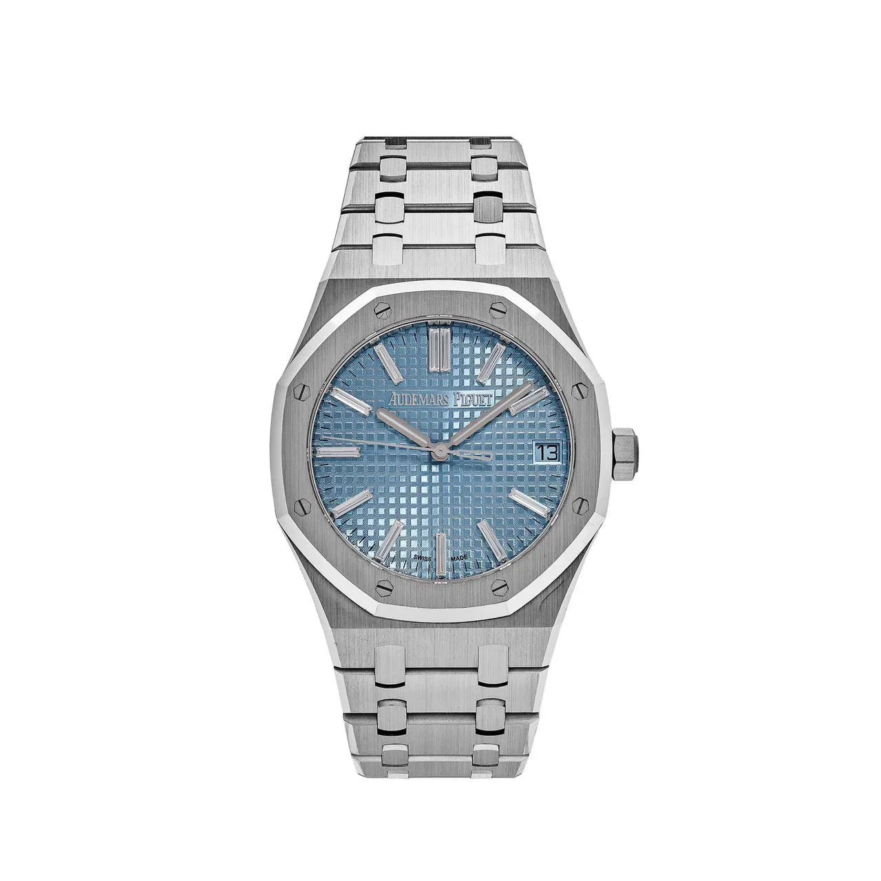 Royal Oak Automático 15510BC.OO.1320BC.01 Ouro Branco Mostrador Azul Edição Limitada