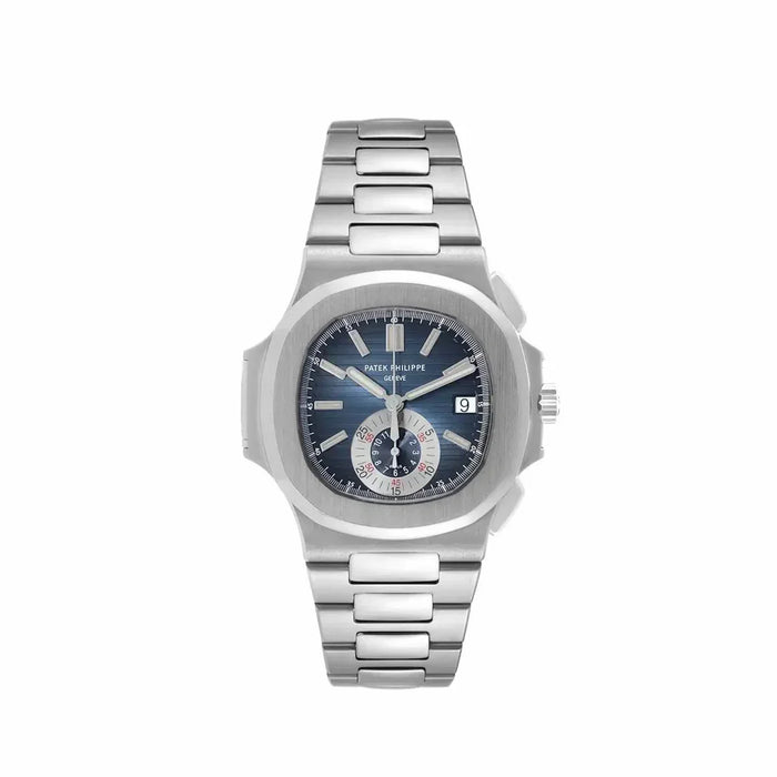 Nautilus 5980/1A-001 Cronógrafo Aço Mostrador Azul