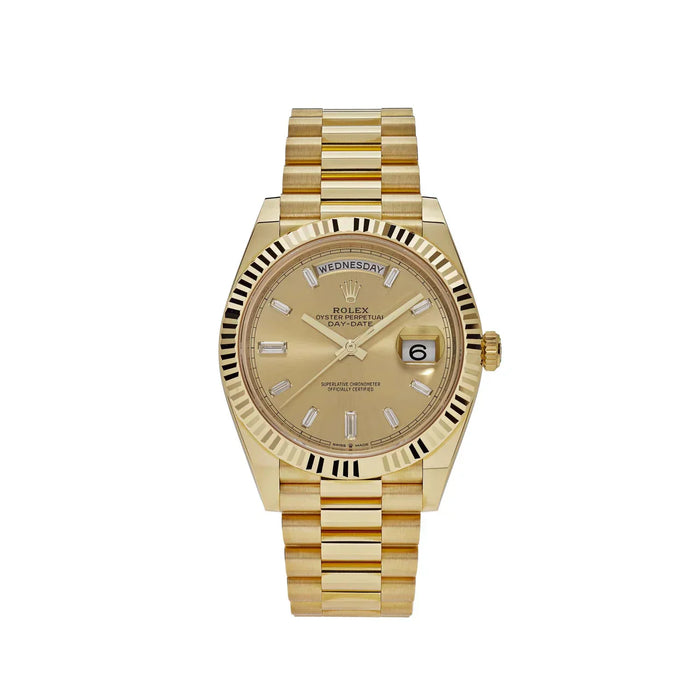 Day-Date 228238 em ouro amarelo com mostrador champanhe e diamantes (2022)