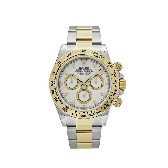 Daytona 116503 Bicolor Ouro Amarelo Aço Mostrador Branco (2023)